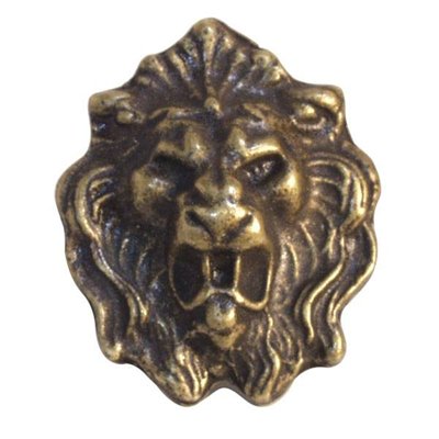 Emenee MK1035-ABR Home Classics Collection Lion Head 1-1/2 inch x 1-1/4 inch in Antique Matte Brass